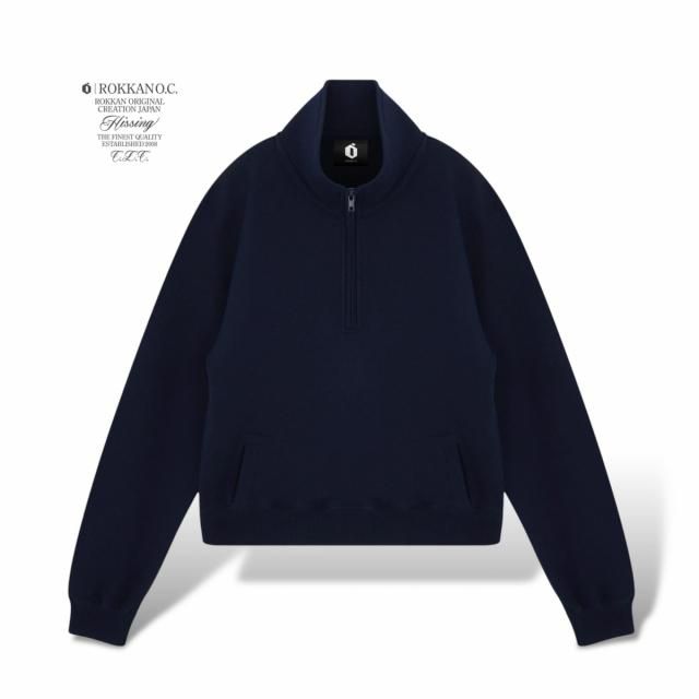 ROKKAN O.C._Cropped Half Zip Sweat Pullover.