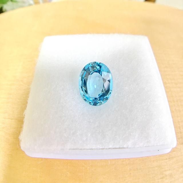 オーダー品　ブルートパーズ ロンドンブルートパーズ ブラジル産 1.82ct[240326796]8.8x6.2mm