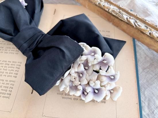 リボンとすみれのヘッドドレス（黒色・定番色） - Belle des Poupee