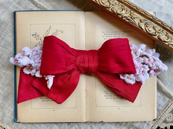 リボンとすみれのヘッドドレス（赤） - Belle des Poupee