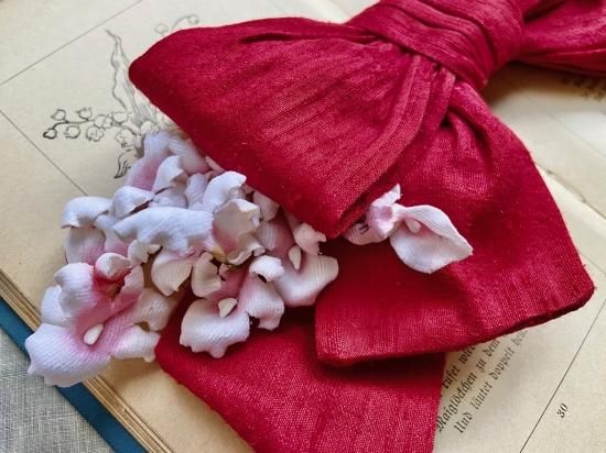 リボンとすみれのヘッドドレス（赤） - Belle des Poupee