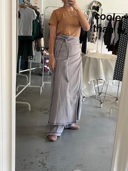 GARBLE WRAP SKIRT - PATH GREY - ANYplace