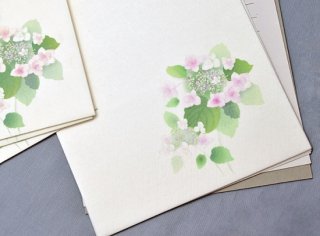 花のイラスト和紙便箋セット
/ピンク紫陽花