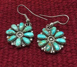 Navajo Turquoise Cluster Earrings