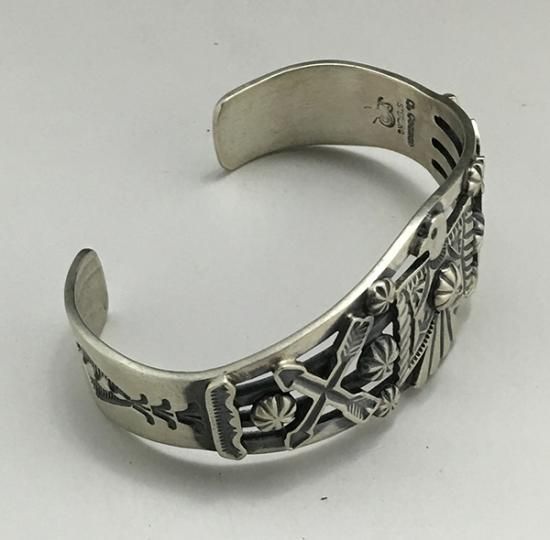 Navajo Darrell Cadman Thunder Bird Cross Arrow Silver
