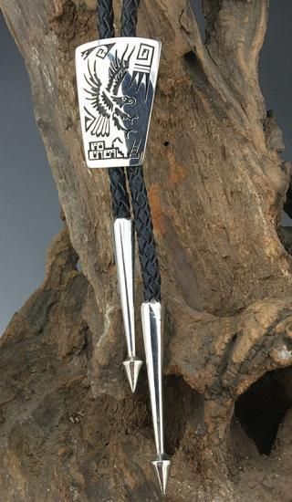 Hopi Darren Silas Overlay Bolo Tie - 練馬のインディアンジュエリー