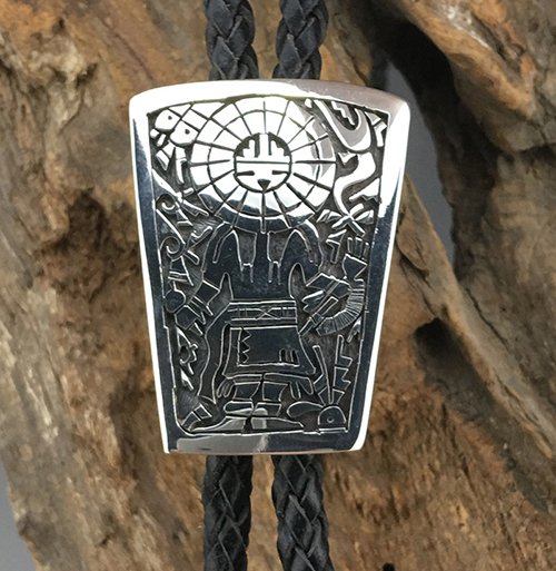 Hopi Darren Silas Overlay Bolo Tie - 練馬のインディアンジュエリー・雑貨のお店 Little Pinetree  Trading Post