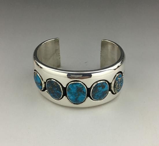 Navajo Dan Jackson Morenci Turquoise Shadow Box Cuff Bracelet -  練馬のインディアンジュエリー・雑貨のお店 Little Pinetree Trading Post