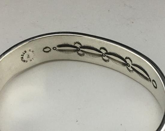 Navajo Bruce Morgan 14K Silver Hand Stamped Cuff Bracelet -  練馬のインディアンジュエリー・雑貨のお店 Little Pinetree Trading Post