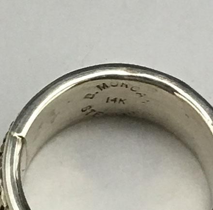 Navajo Bruce Morgan 14K Silver Hand Stamped Ring - 練馬の