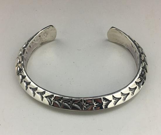 Navajo Sunshine Reeves Hand Stamped Triangle Silver Cuff Bracelet