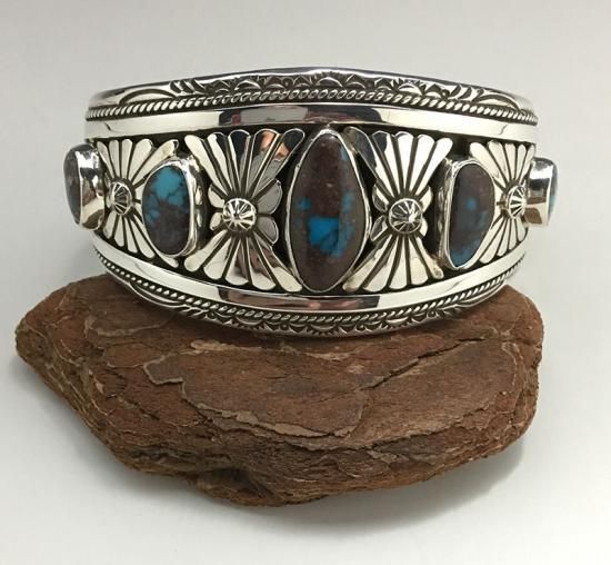 NAVAJO BISBEE TURQUOISE & SILVER バングル