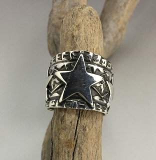 Navajo Sunshine Reeves Hand Stamped3 Stars Ring