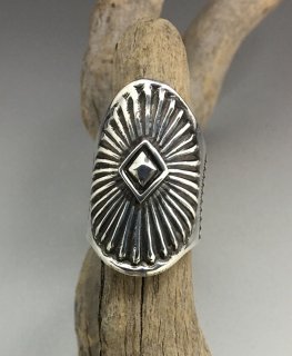 Navajo Arland Ben Oval Concho Repousse Ring