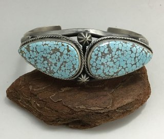 Navajo Gary Reeves #8 Turquoise Cuff Bracelet