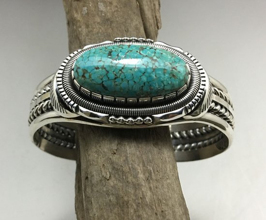 Navajo Wilbert Vandever Natural #8 Turquoise Cuff Bracelet - 練馬 