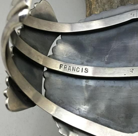 Navajo Melvin Francis トライアングル バングル Navajo Melvin Francis Silver Cluster Cuff Bracelet - 練馬の