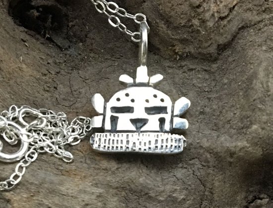 Hopi Marcus Lomayestewa Kachina Head Overlay Pendant - 練馬のインディアンジュエリー・雑貨のお店  Little Pinetree Trading Post