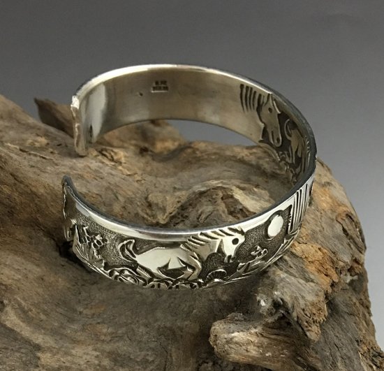 Navajo Lloyd Becenti Overlay Cuff Bracelet - 練馬のインディアン