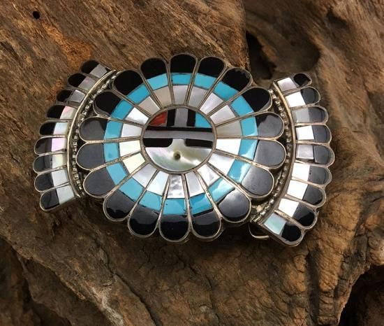 Zuni Jose & Dora Massie Inlay Sun Face Buckle - 練馬の