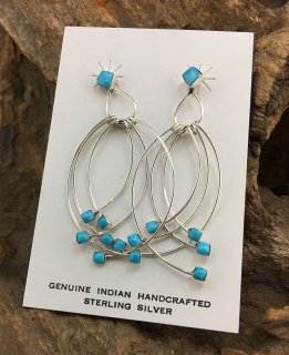 Zuni Farrah Larue 7 Turquoise Dangle Earrings