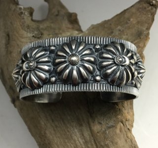 Navajo Delbert Gordon Silver Cuff Bracelet