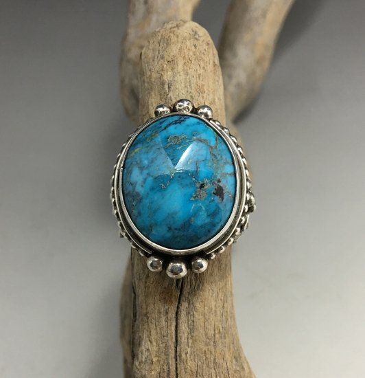 Navajo Fritson Toledo Natural Ithaca Peak Turquoise Ring - 練馬のインディアンジュエリー・雑貨のお店  Little Pinetree Trading Post