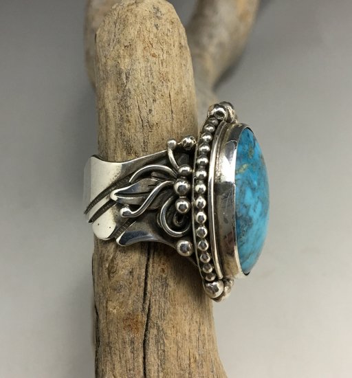 Navajo Fritson Toledo Natural Ithaca Peak Turquoise Ring - 練馬のインディアンジュエリー・雑貨のお店  Little Pinetree Trading Post