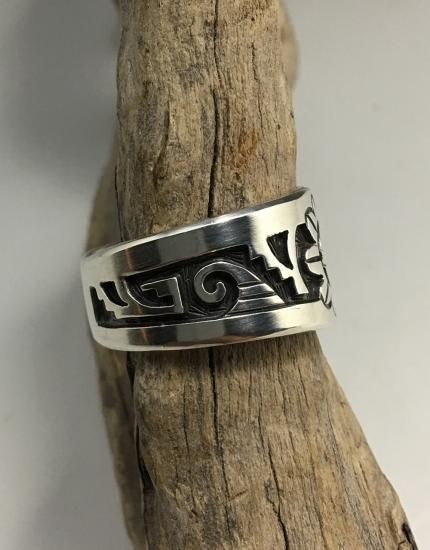 Hopi Belvin Yuyaheova Overlay Ring - 練馬のインディアン