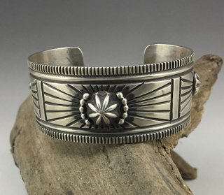 Navajo Delbert Gordon Silver Cuff Bracelet