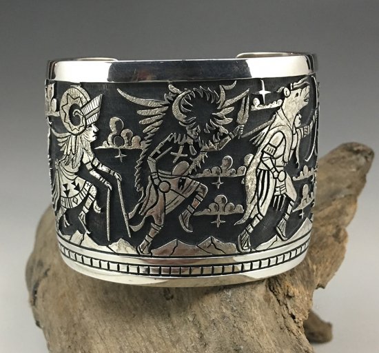 Hopi Bennett Kagenvema Overlay Cuff Bracelet - 練馬のインディアンジュエリー・雑貨のお店 Little  Pinetree Trading Post