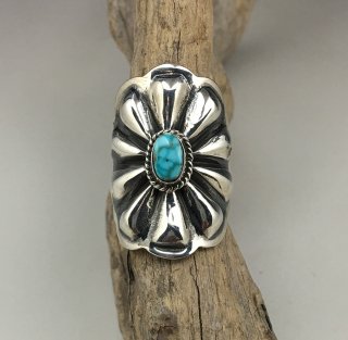 Navajo Darrell Cadman Kingman Turquoise Ring