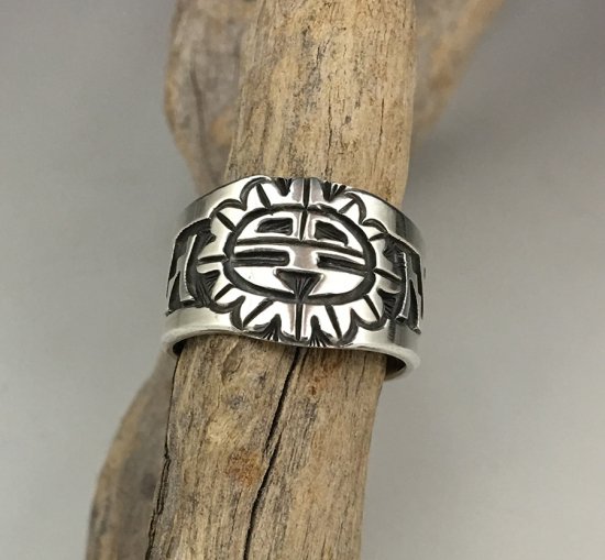 Hopi Belvin Yuyaheova Overlay Ring - 練馬のインディアンジュエリー・雑貨のお店 Little Pinetree  Trading Post