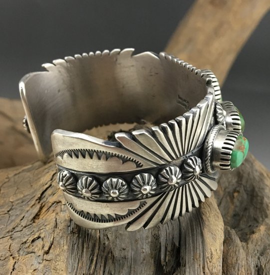 Navajo Raymond Bennett Carico Lake Turquoise Cuff Bracelet -  練馬のインディアンジュエリー・雑貨のお店 Little Pinetree Trading Post