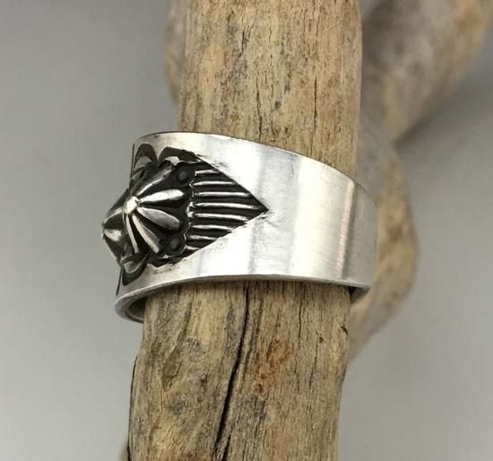 Navajo Edison Sandy Smith Stamp Ring - 練馬のインディアンジュエリー・雑貨のお店 Little Pinetree  Trading Post