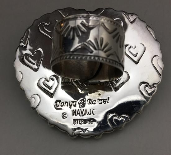 Navajo Tonya June Rafael Turquoise Cluster Adjustable Ring - 練馬