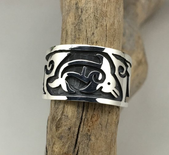 Hopi Pat Tewawina Overlay Ring - 練馬のインディアンジュエリー・雑貨のお店 Little Pinetree  Trading Post