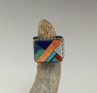 Navajo Ray Jack Mosaic Inlay Ring