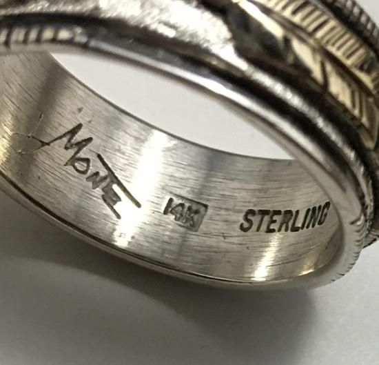 bill tendler 14k シルバーコンビリング インディアンジュエリー