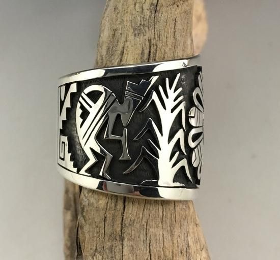 Hopi Berra Tawahongva Overlay Ring - 練馬のインディアンジュエリー