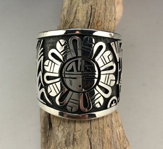 Hopi Berra Tawahongva Overlay Ring