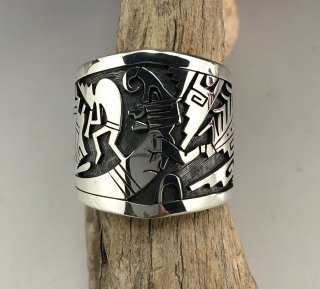 Hopi Berra Tawahongva Overlay Ring
