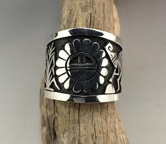 Hopi Berra Tawahongva Overlay Ring - 練馬のインディアンジュエリー