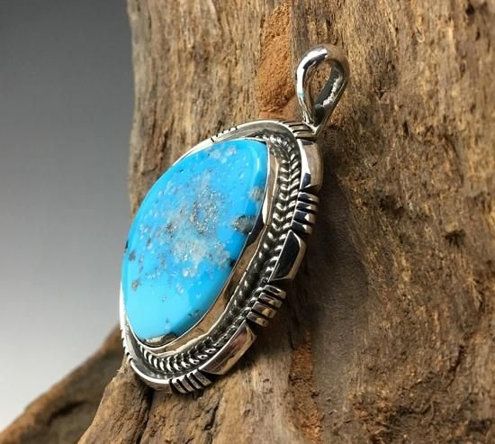 Navajo Fred Peters Ithaka Peak Turquoise Pendant - 練馬のインディアンジュエリー・雑貨のお店  Little Pinetree Trading Post