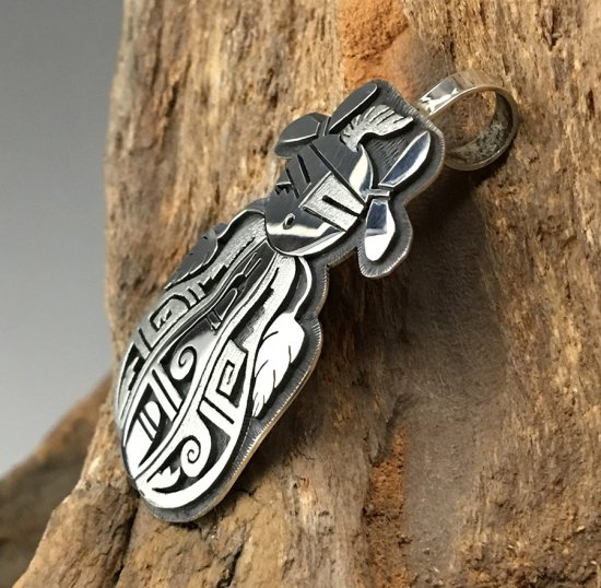 Hopi Berra Tawahongva Overlay Pendant - 練馬のインディアンジュエリー・雑貨のお店 Little  Pinetree Trading Post