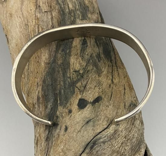 Navajo Bruce Morgan Silver & 14K Gold Stamp Cuff Bracelet