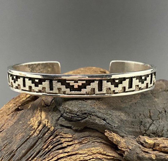 Navajo Dan Jackson Rug Design Cuff Bracelet - 練馬のインディアン 
