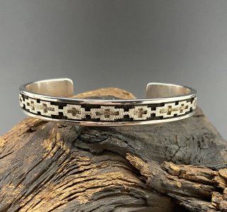 Navajo Dan Jackson Rug Design Cuff Bracelet