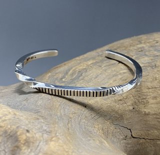 Navajo Bruce Morgan Stamp and Twisted Cuff Bracelet