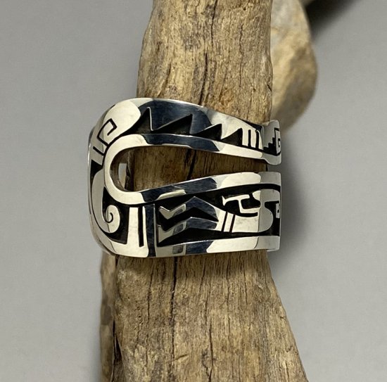 Hopi Berra Tawahongva Overlay Ring - 練馬のインディアンジュエリー・雑貨のお店 Little Pinetree  Trading Post